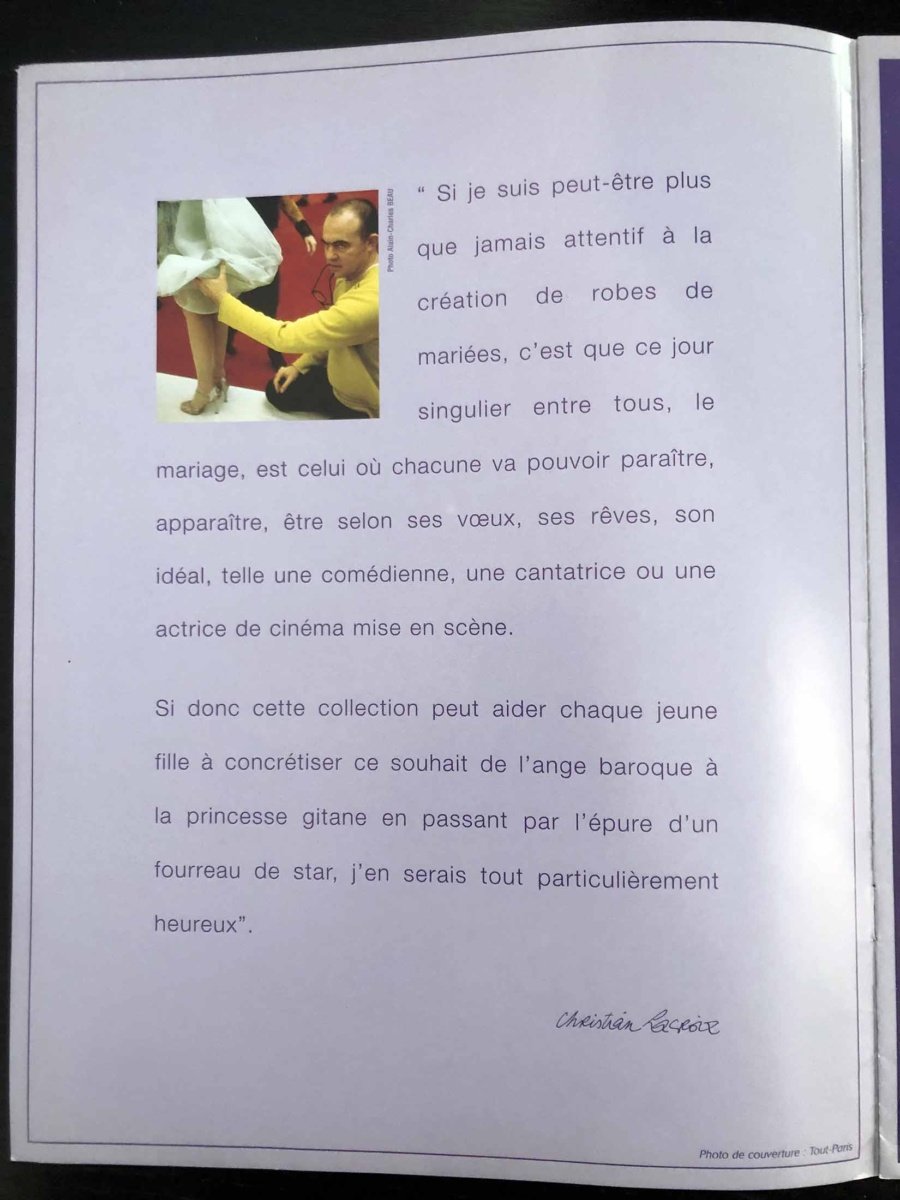 Christian Lacroix mini collection pronuptia 1997 - 2